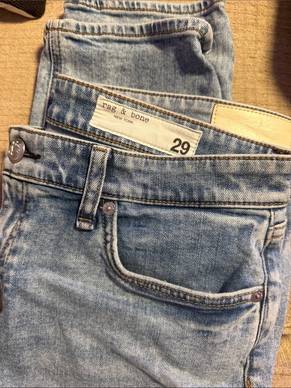 rag & bone Light Blue low-rise slim boyfriend jeans